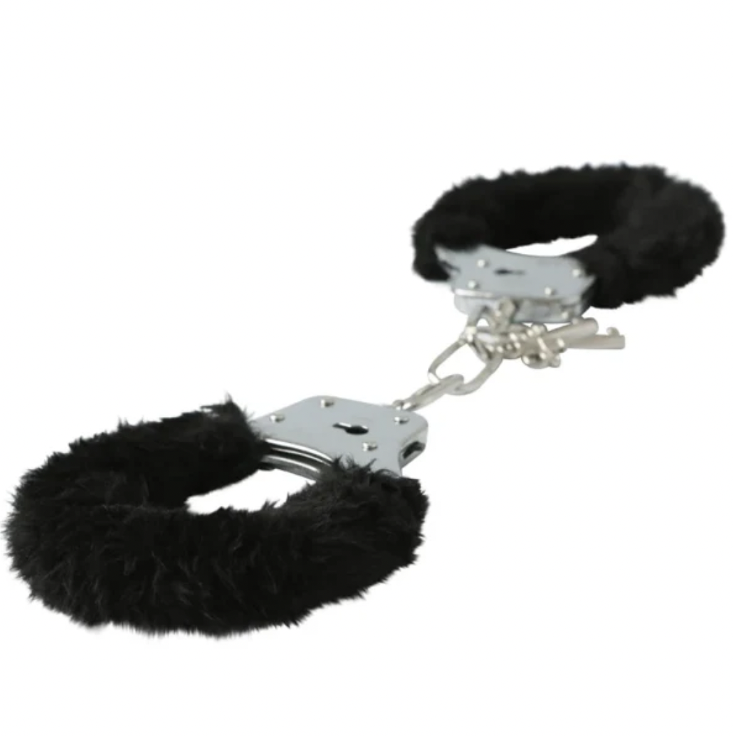 S&amp;M Furry Handcuffs Black