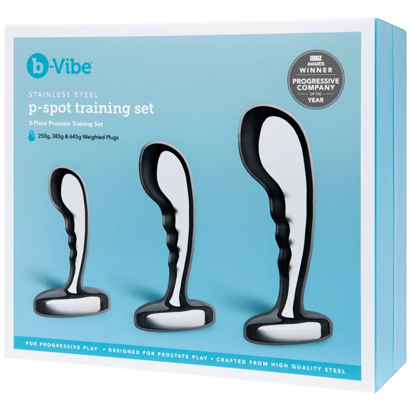 b-Vibe Stainless Steel P-Spot Training Set (3 Piece)