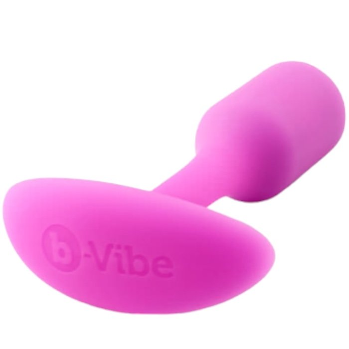 b-Vibe Snug Plug 1 Small Weighted Silicone Butt Plug 3.4 Inch Fuchsia