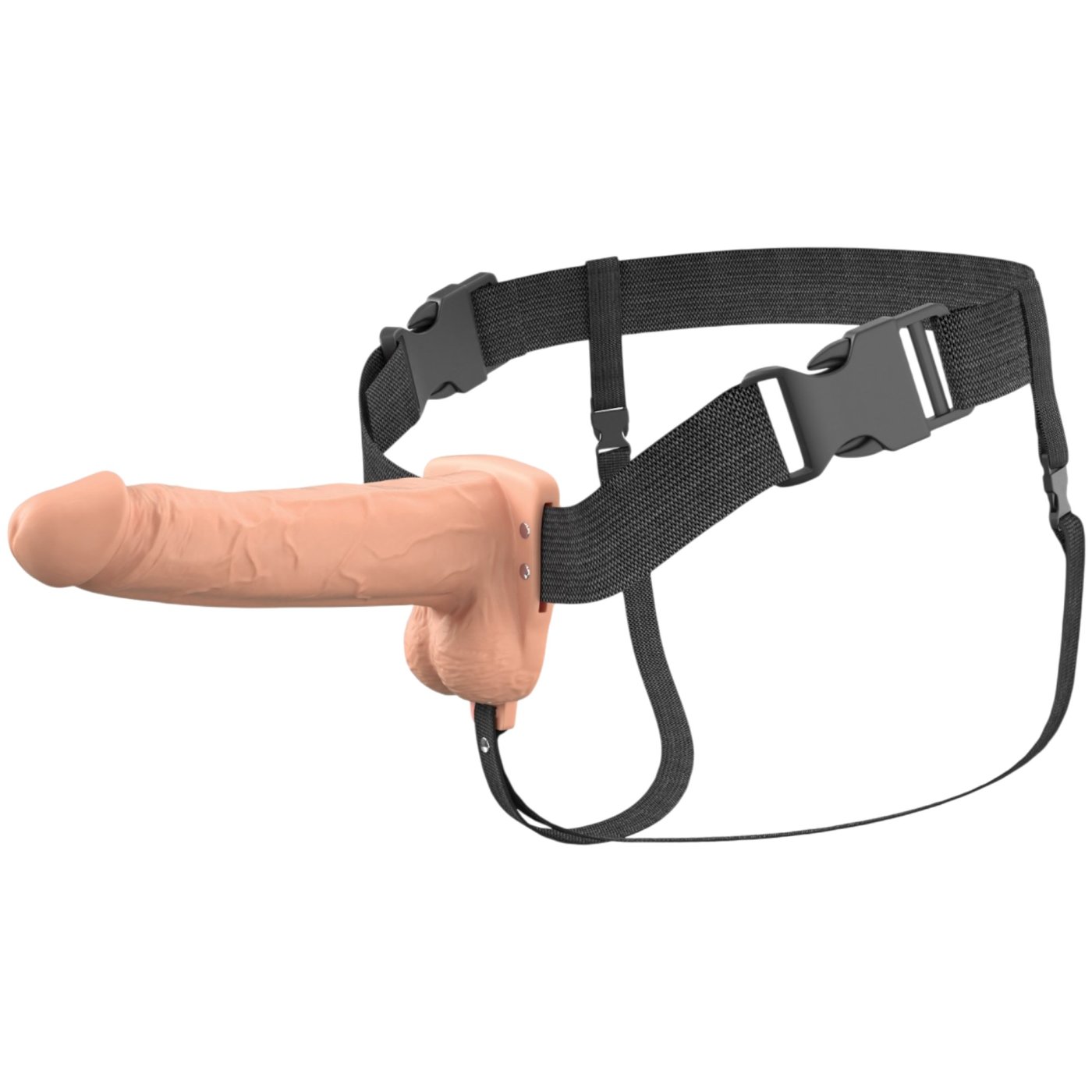 Fantasy X-Tensions Elite 7 Inch Vibrating Hollow Silicone Strap-On with Harness