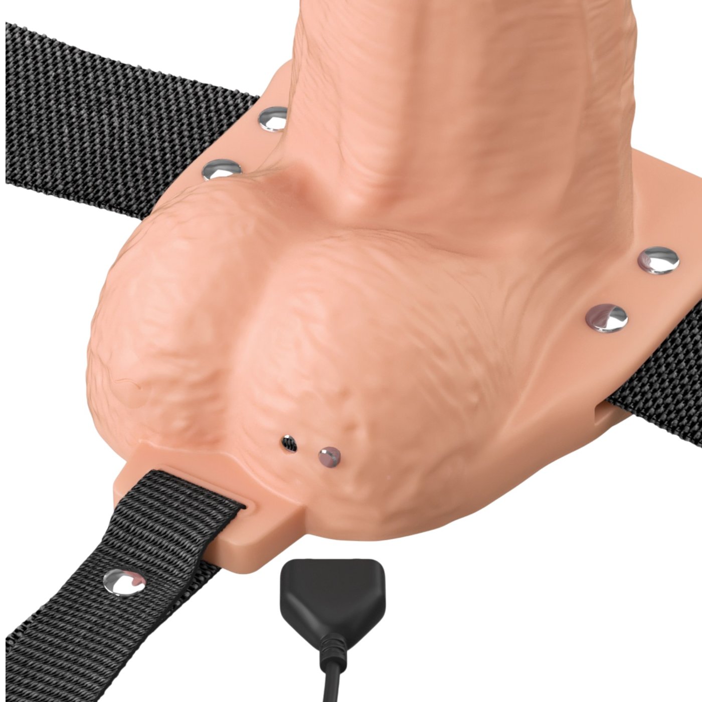 Fantasy X-Tensions Elite 7 Inch Vibrating Hollow Silicone Strap-On with Harness