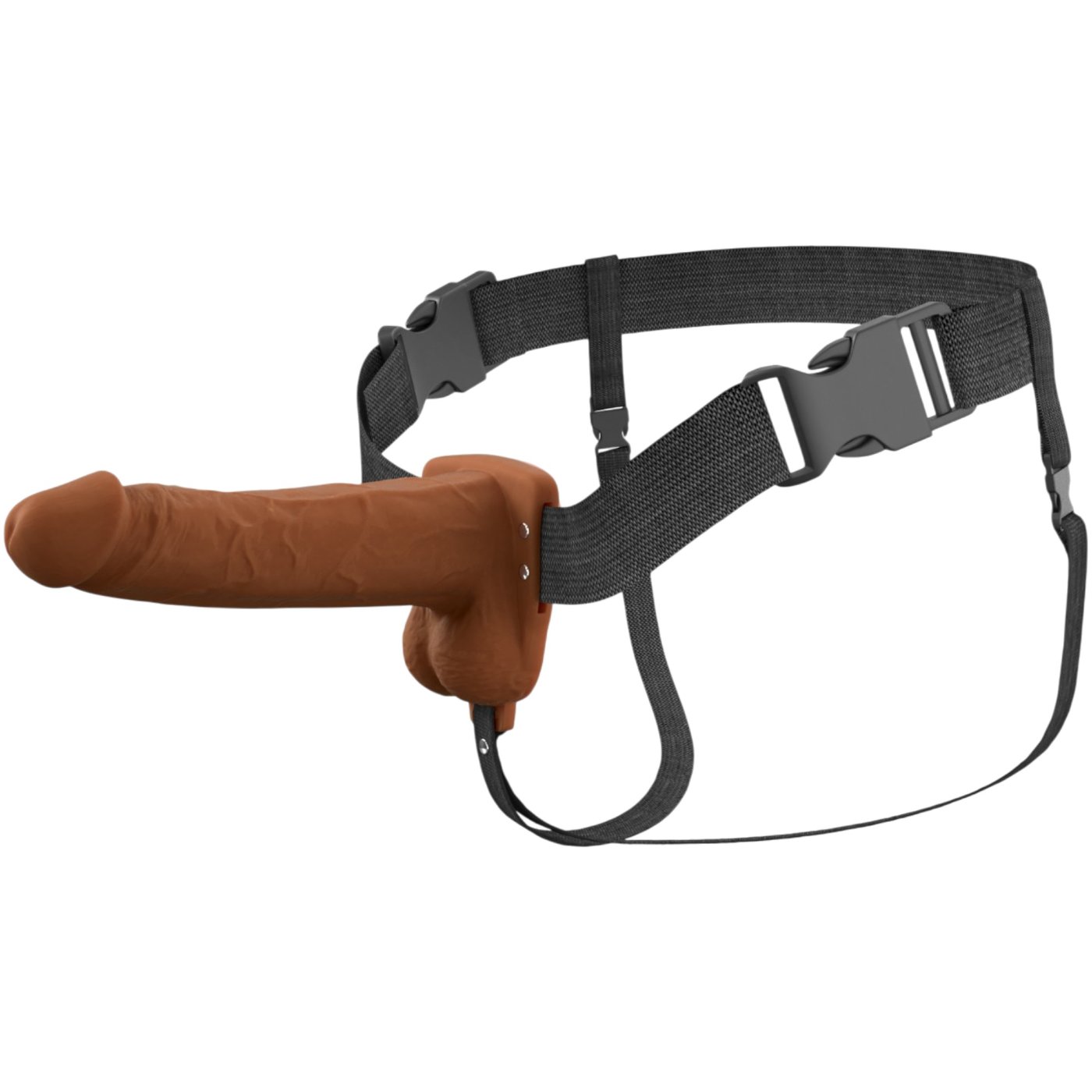 Fantasy X-Tensions Elite 7 Inch Vibrating Hollow Silicone Strap-On with Harness
