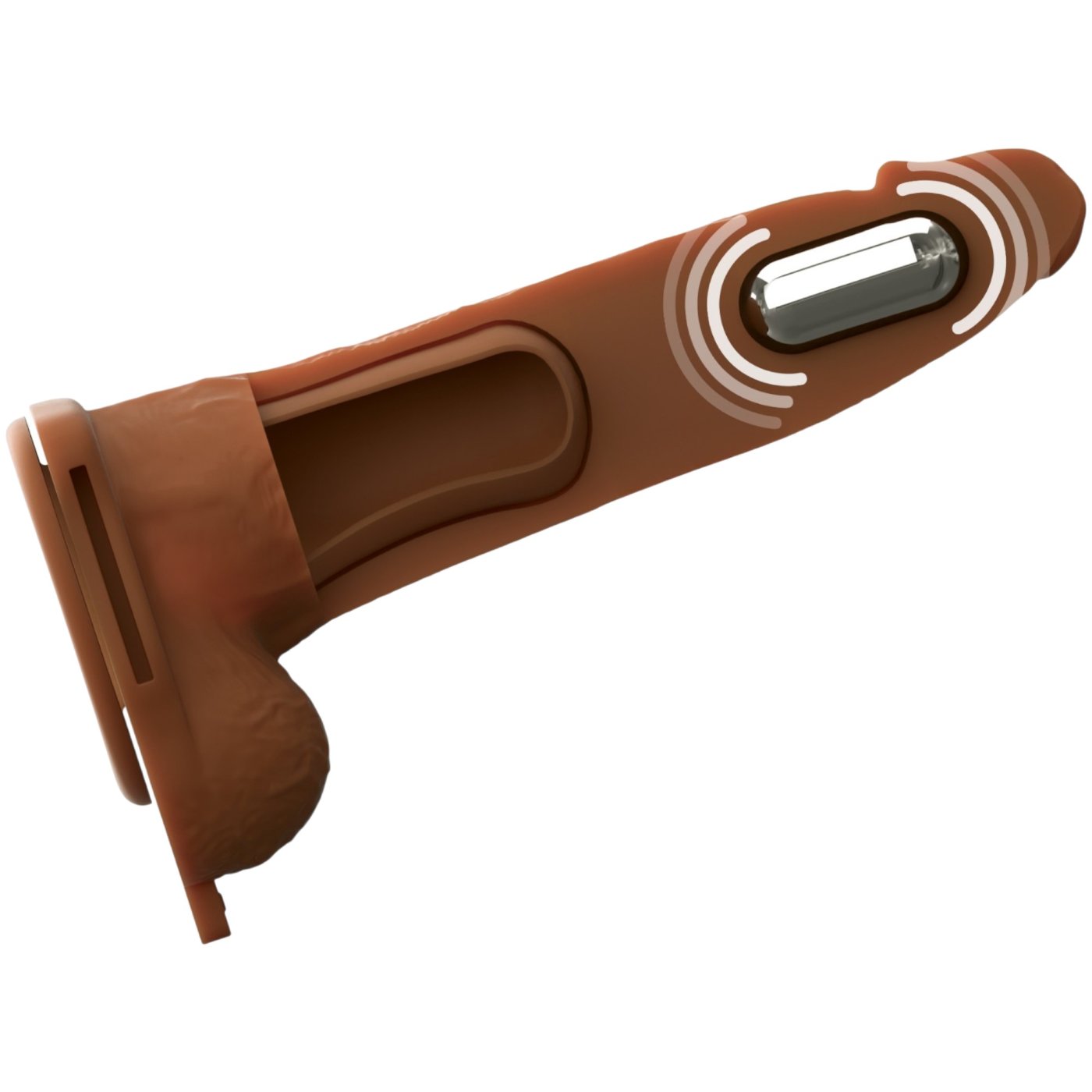 Fantasy X-Tensions Elite 7 Inch Vibrating Hollow Silicone Strap-On with Harness