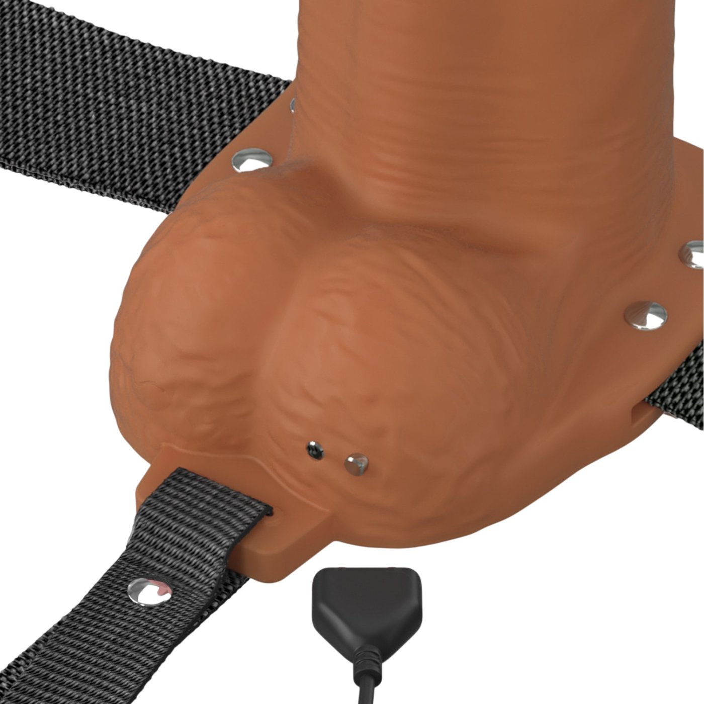 Fantasy X-Tensions Elite 7 Inch Vibrating Hollow Silicone Strap-On with Harness