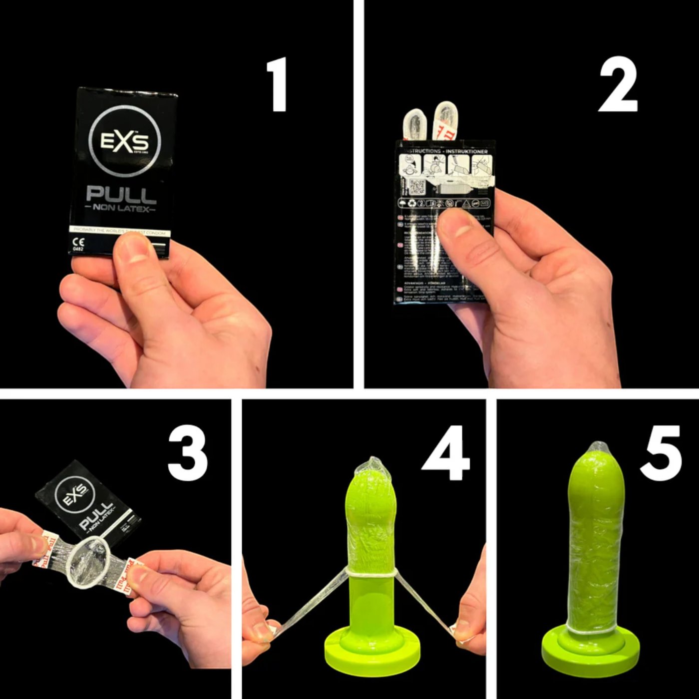 EXS Pull Large 60mm Non-Latex Condoms (6 Pack)
