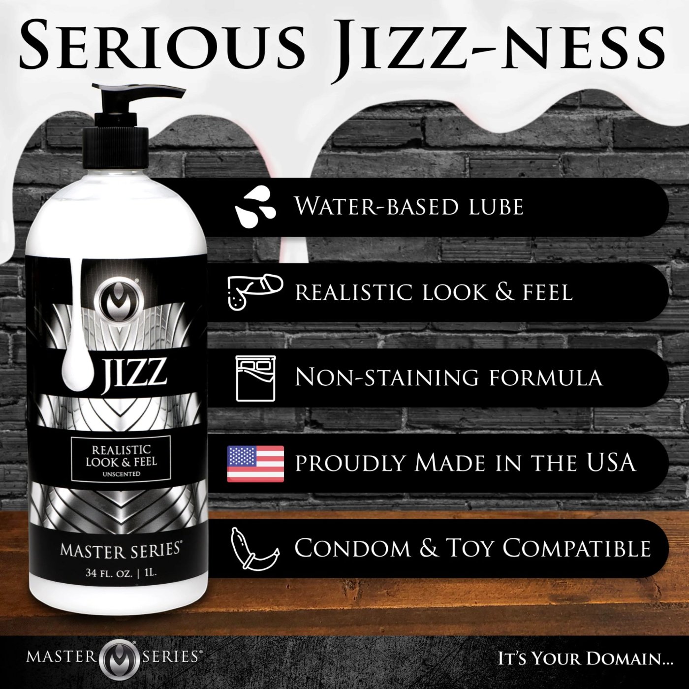 Master Series Jizz Unscented Water-Based Cum Lube 1L