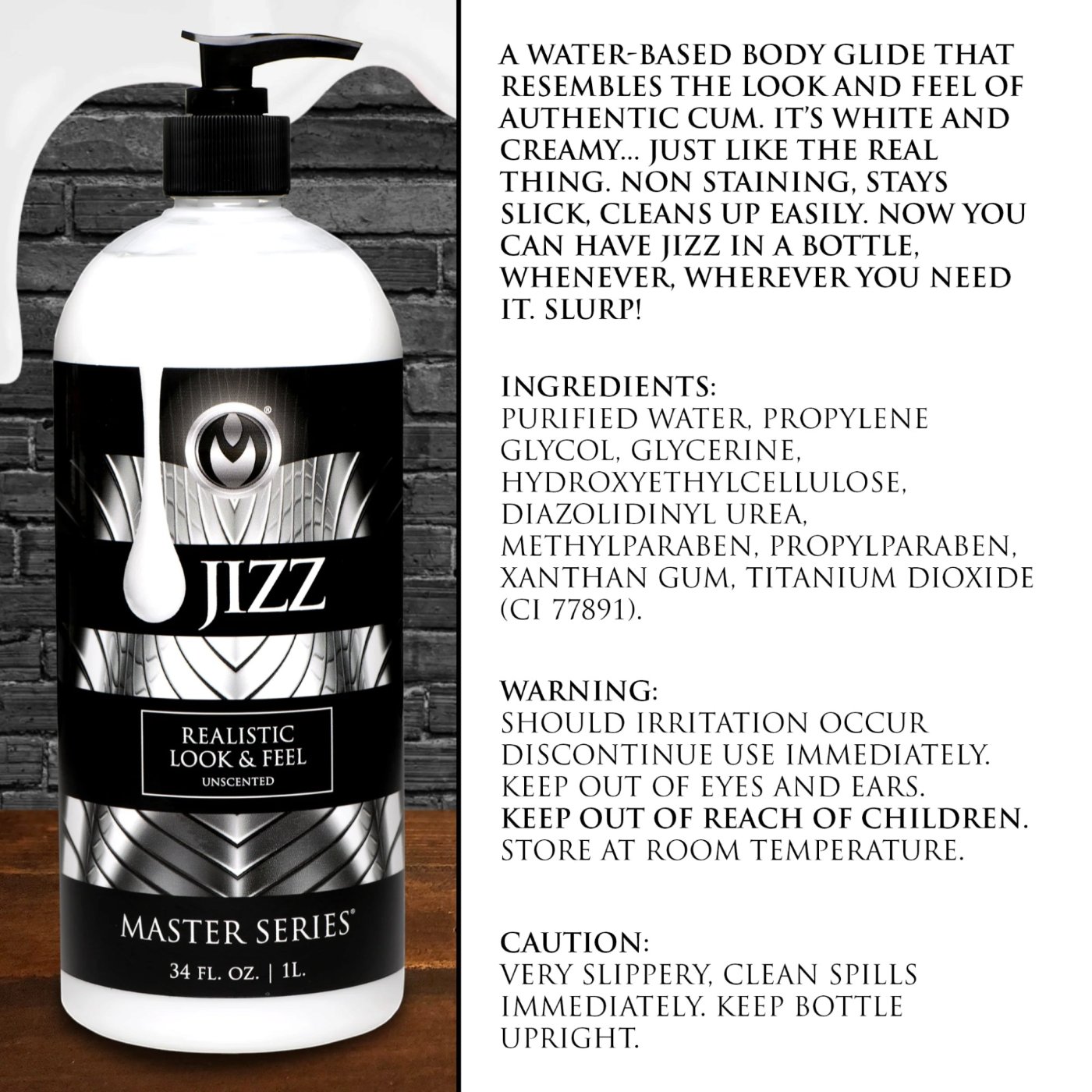 Master Series Jizz Unscented Water-Based Cum Lube 1L
