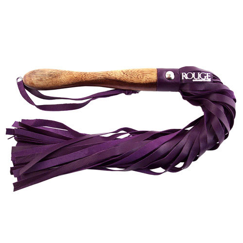 Rouge Garments Wooden Handled Purple Leather Flogger – Rouge Garments