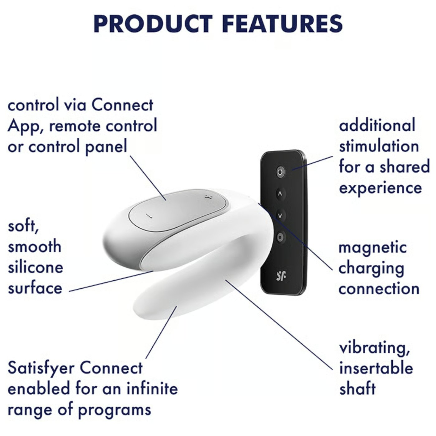Satisfyer Double Fun App Controlled Couples Vibrator White