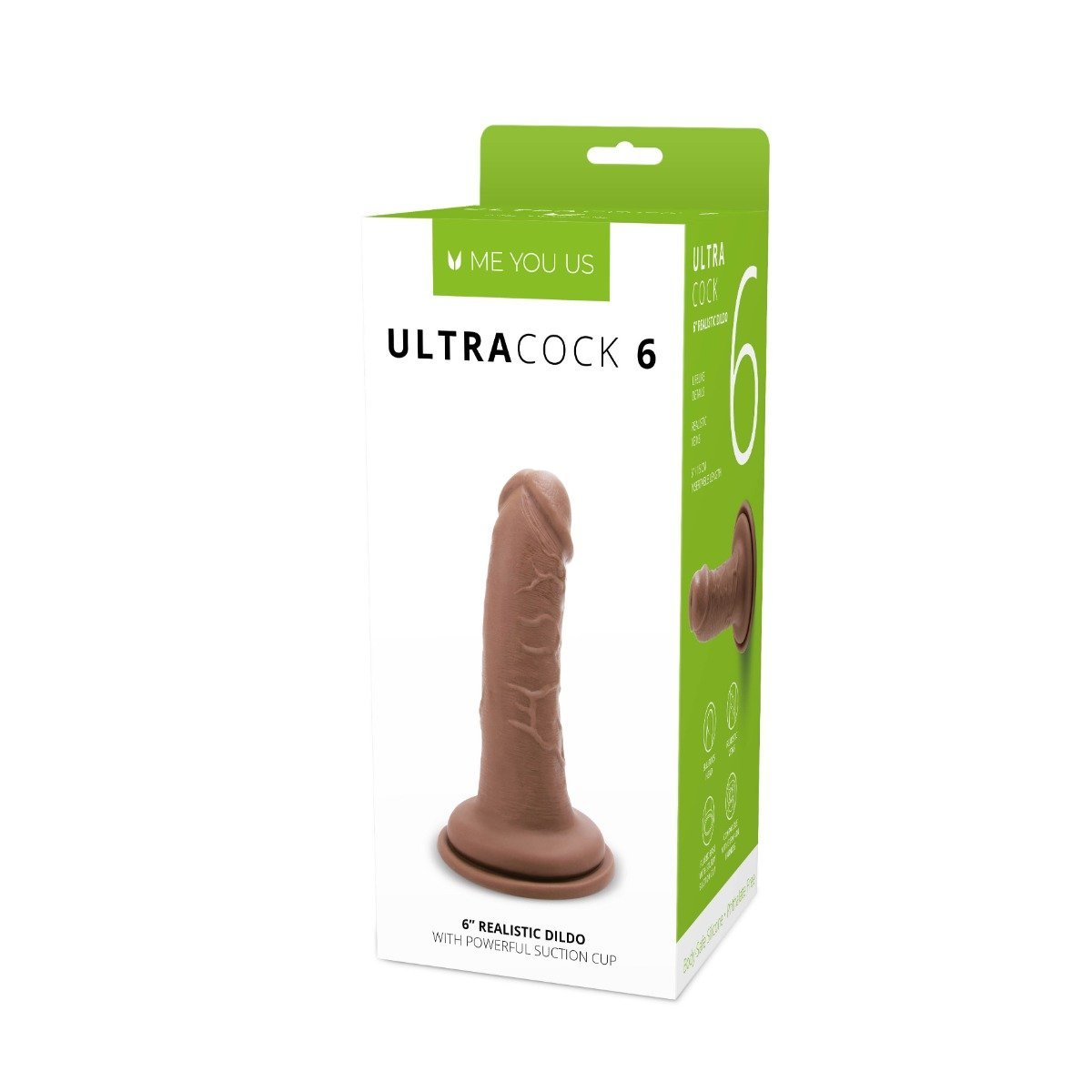 Me You Us Ultra Cock 6 Inch Realistic Suction Cup Dildo Brown