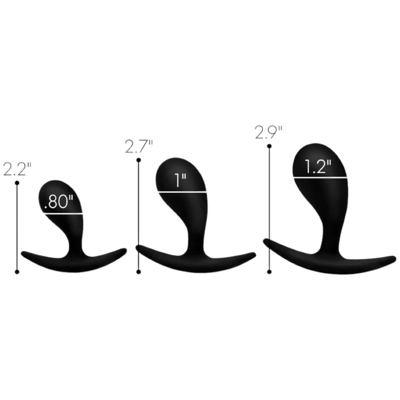 Master Series Dark Droplets 3 Piece Curved Anal Trainer Set
