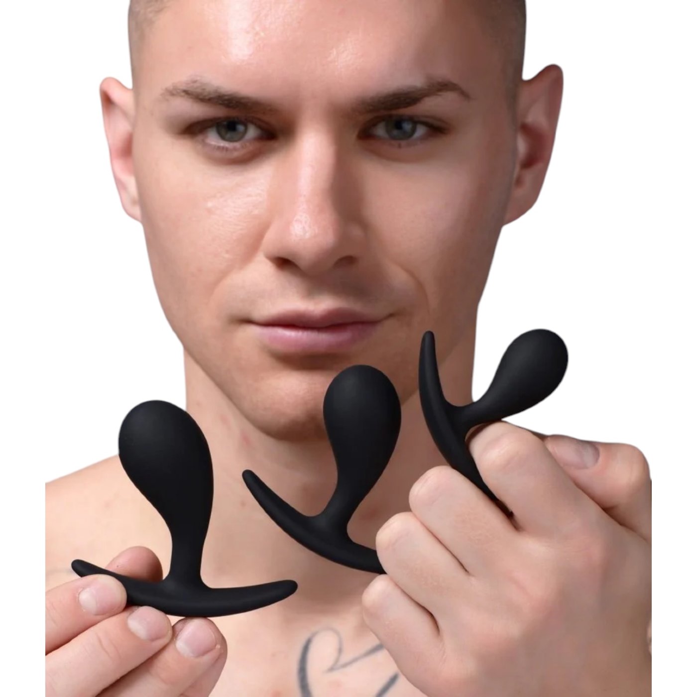 Master Series Dark Droplets 3 Piece Curved Anal Trainer Set