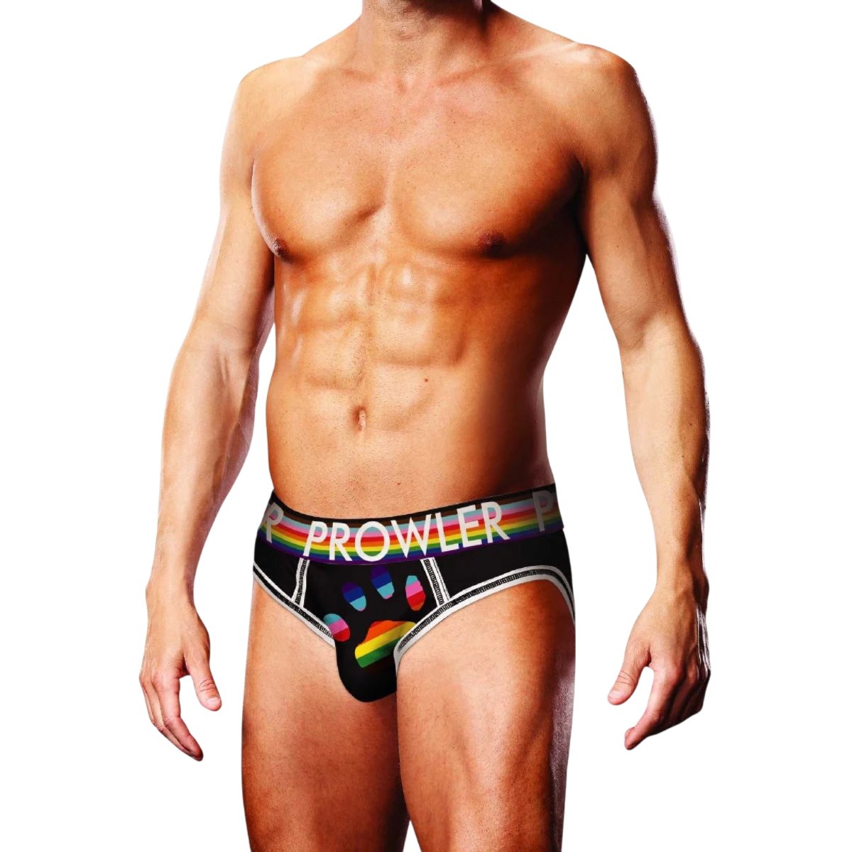 Prowler Oversized Paw Print Backless Brief Black, Xxl