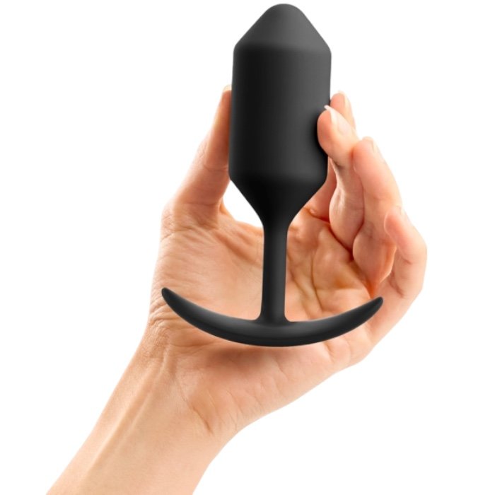 b-Vibe Snug Plug 3 Large Weighted Silicone Butt Plug 4.7 Inch Black