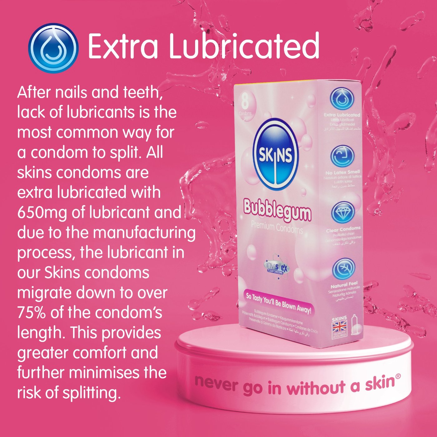 Skins Bubblegum Premium Condoms (8 Pack)