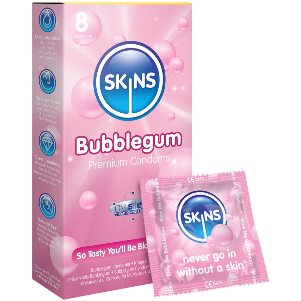 Skins Bubblegum Premium Condoms (8 Pack)