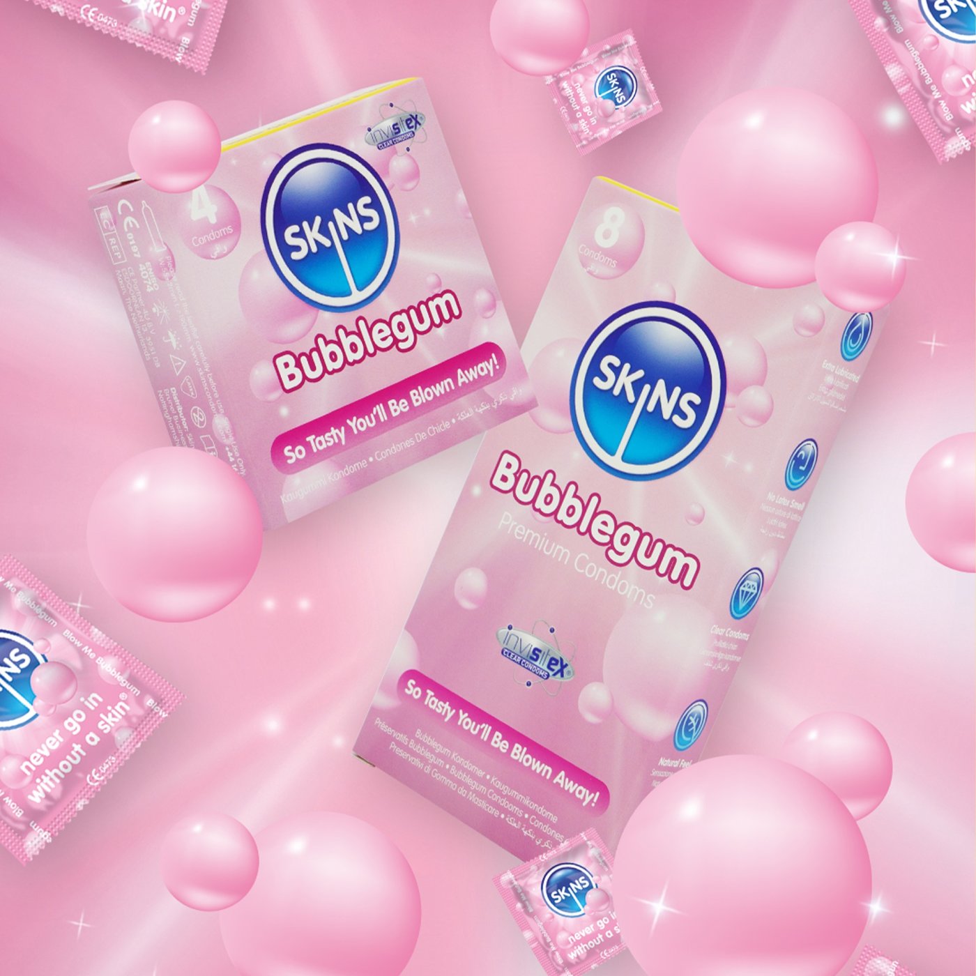 Skins Bubblegum Premium Condoms (8 Pack)