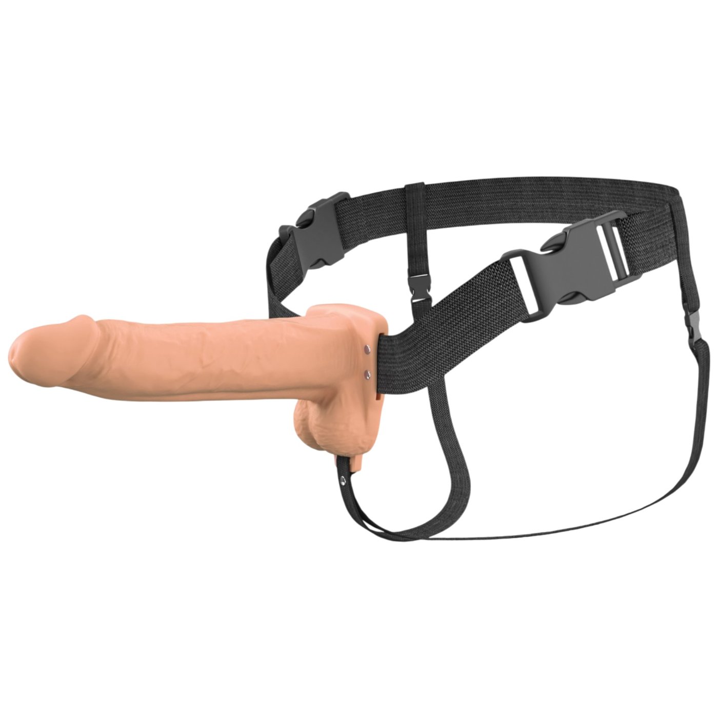 Fantasy X-Tensions Elite 8 Inch Vibrating Hollow Silicone Strap-On with Harness
