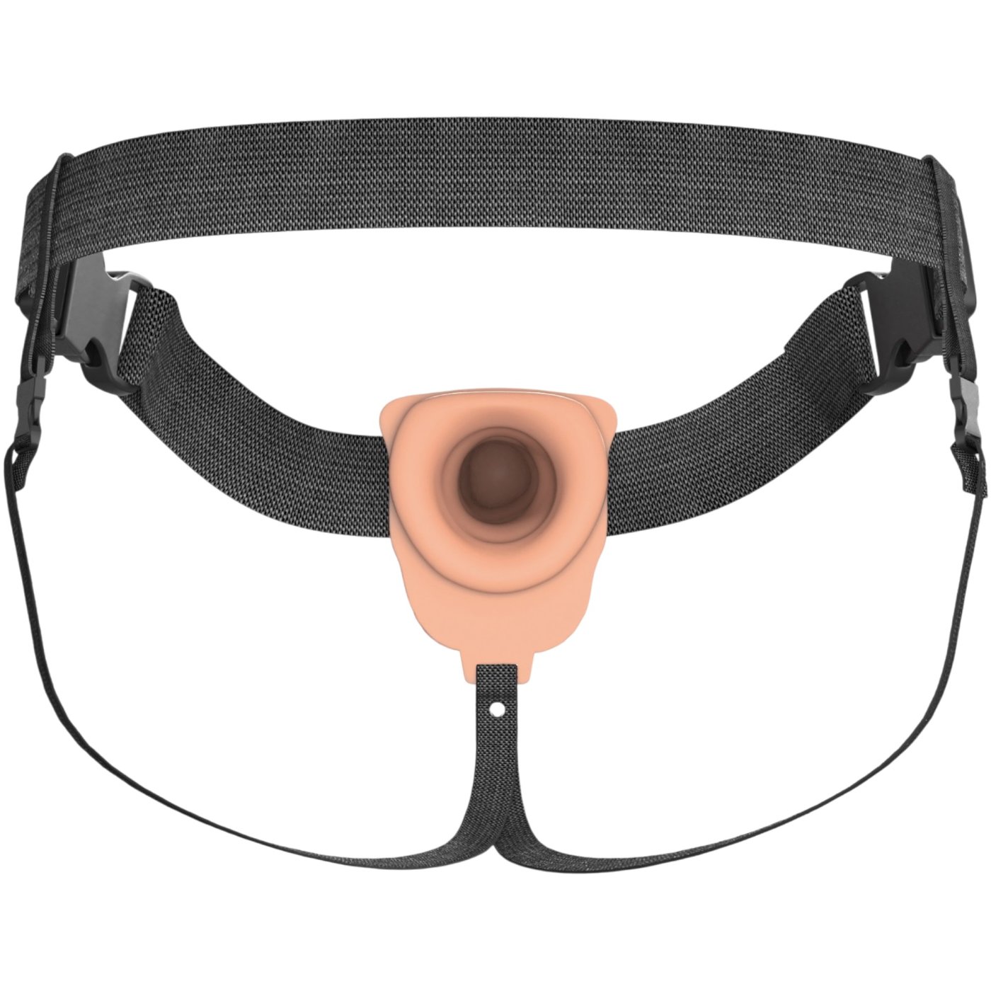Fantasy X-Tensions Elite 8 Inch Vibrating Hollow Silicone Strap-On with Harness