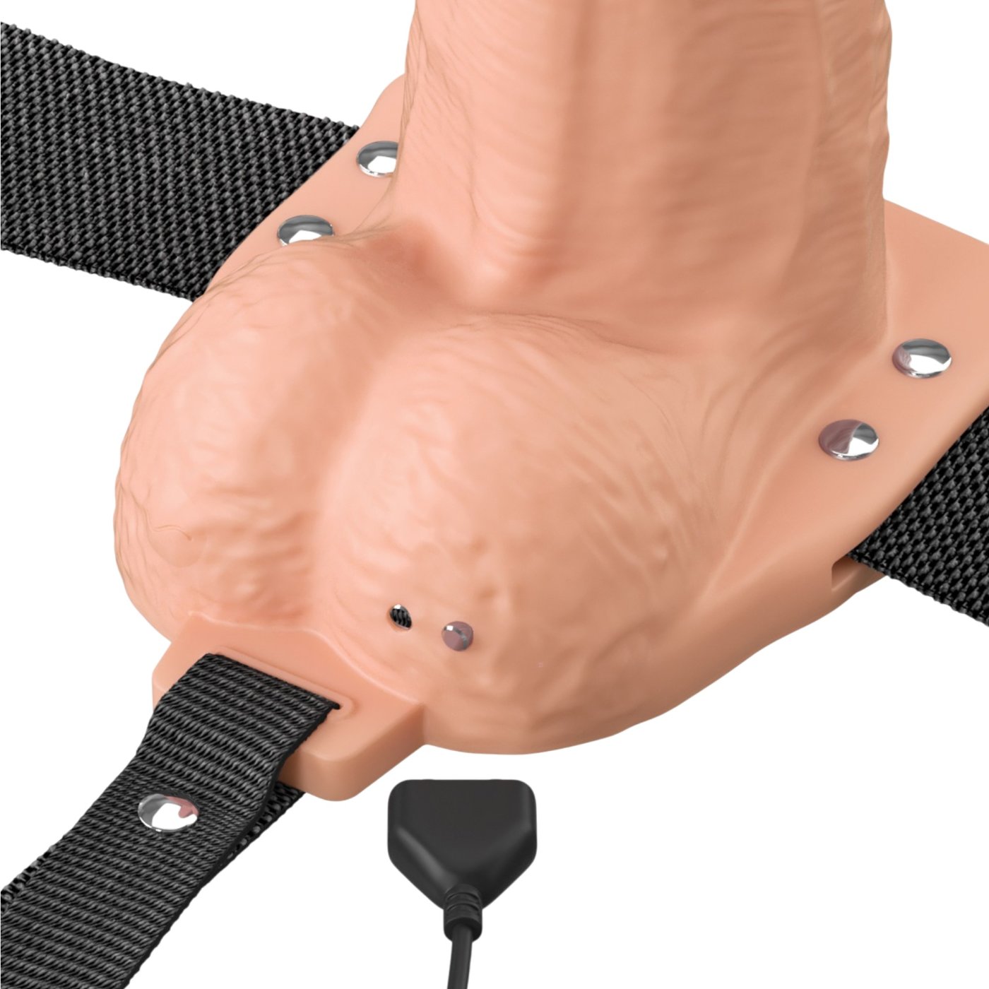 Fantasy X-Tensions Elite 8 Inch Vibrating Hollow Silicone Strap-On with Harness