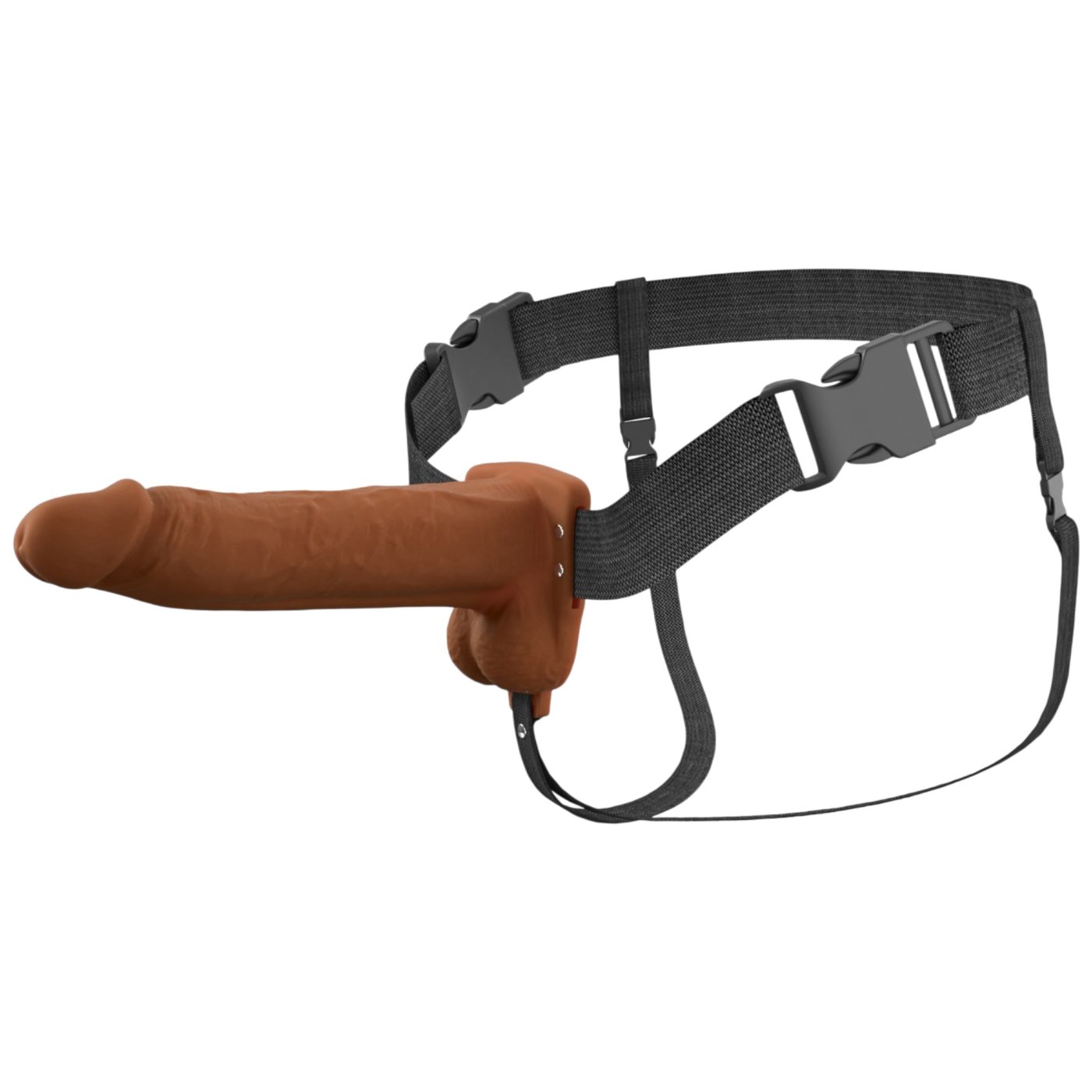 Fantasy X-Tensions Elite 8 Inch Vibrating Hollow Silicone Strap-On with Harness