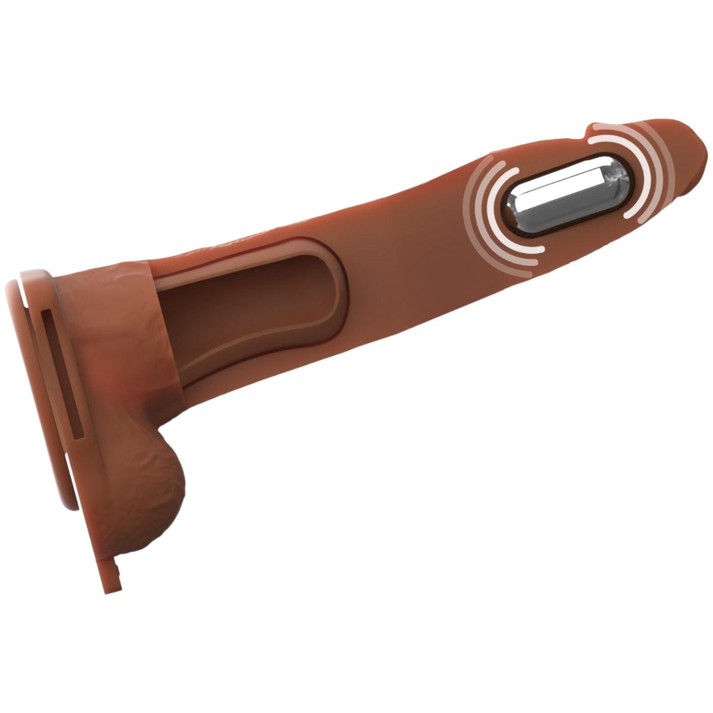 Fantasy X-Tensions Elite 8 Inch Vibrating Hollow Silicone Strap-On with Harness