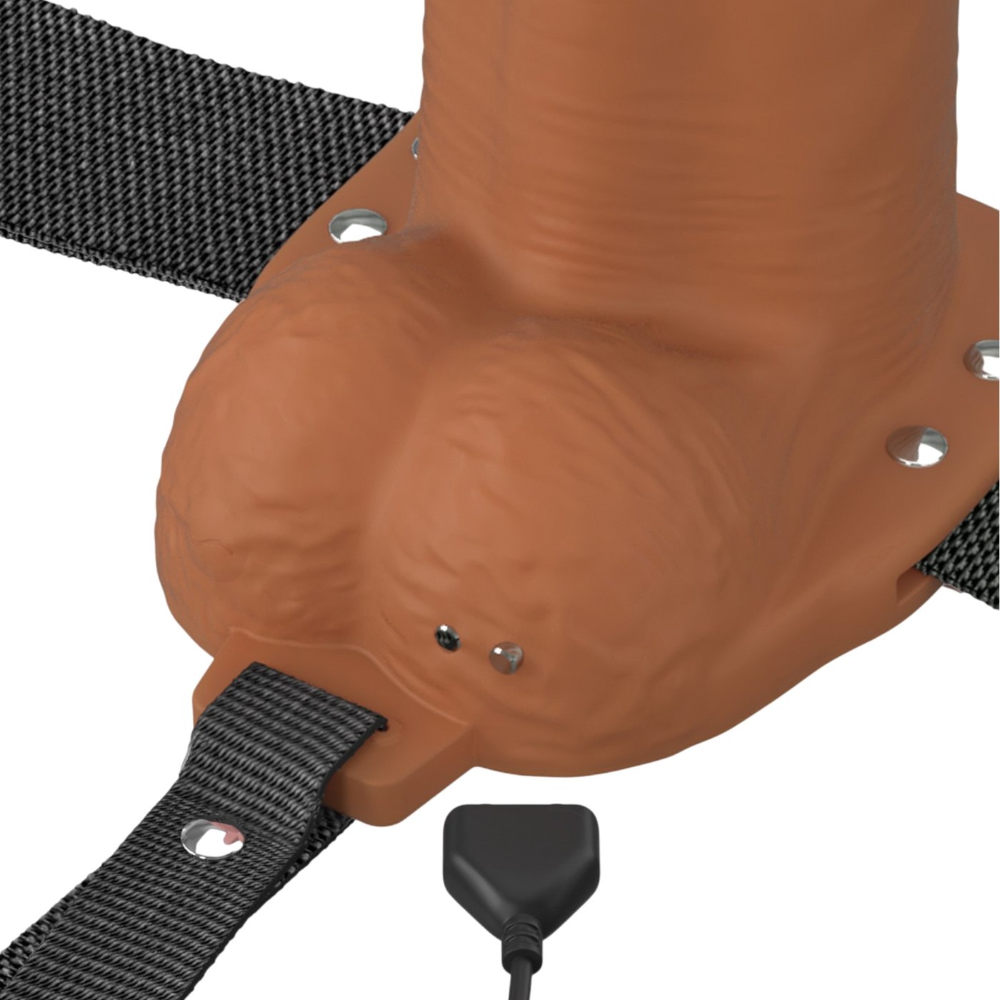 Fantasy X-Tensions Elite 8 Inch Vibrating Hollow Silicone Strap-On with Harness
