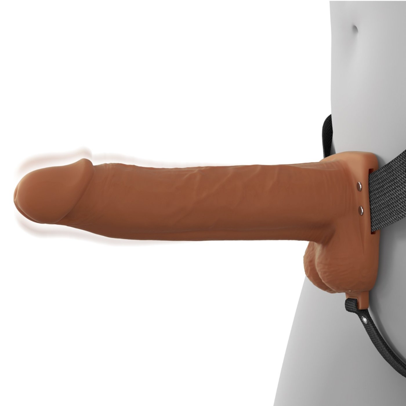 Fantasy X-Tensions Elite 8 Inch Vibrating Hollow Silicone Strap-On with Harness
