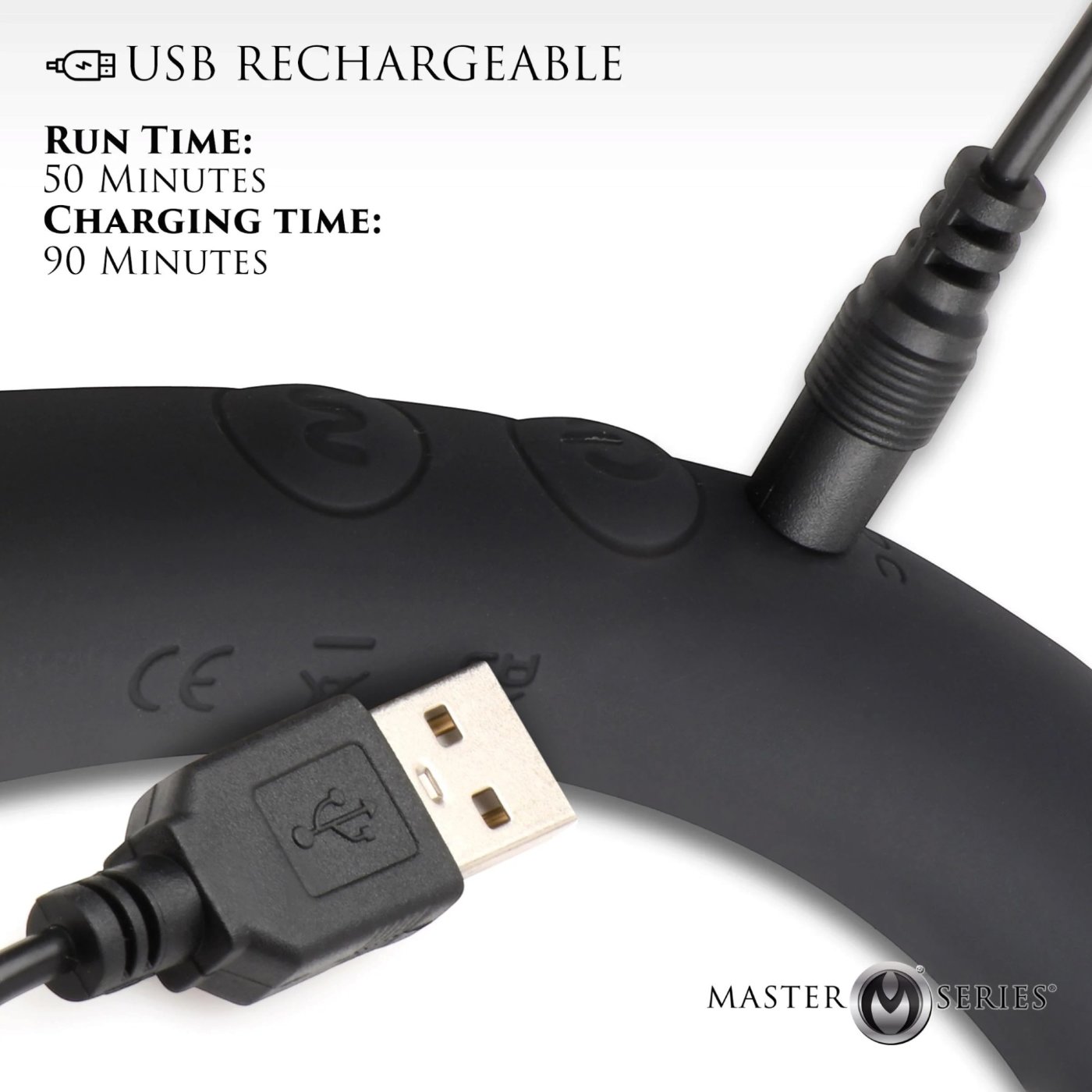 Master Series 10X Vibra-Crescent Vibrating Double Ended Dildo