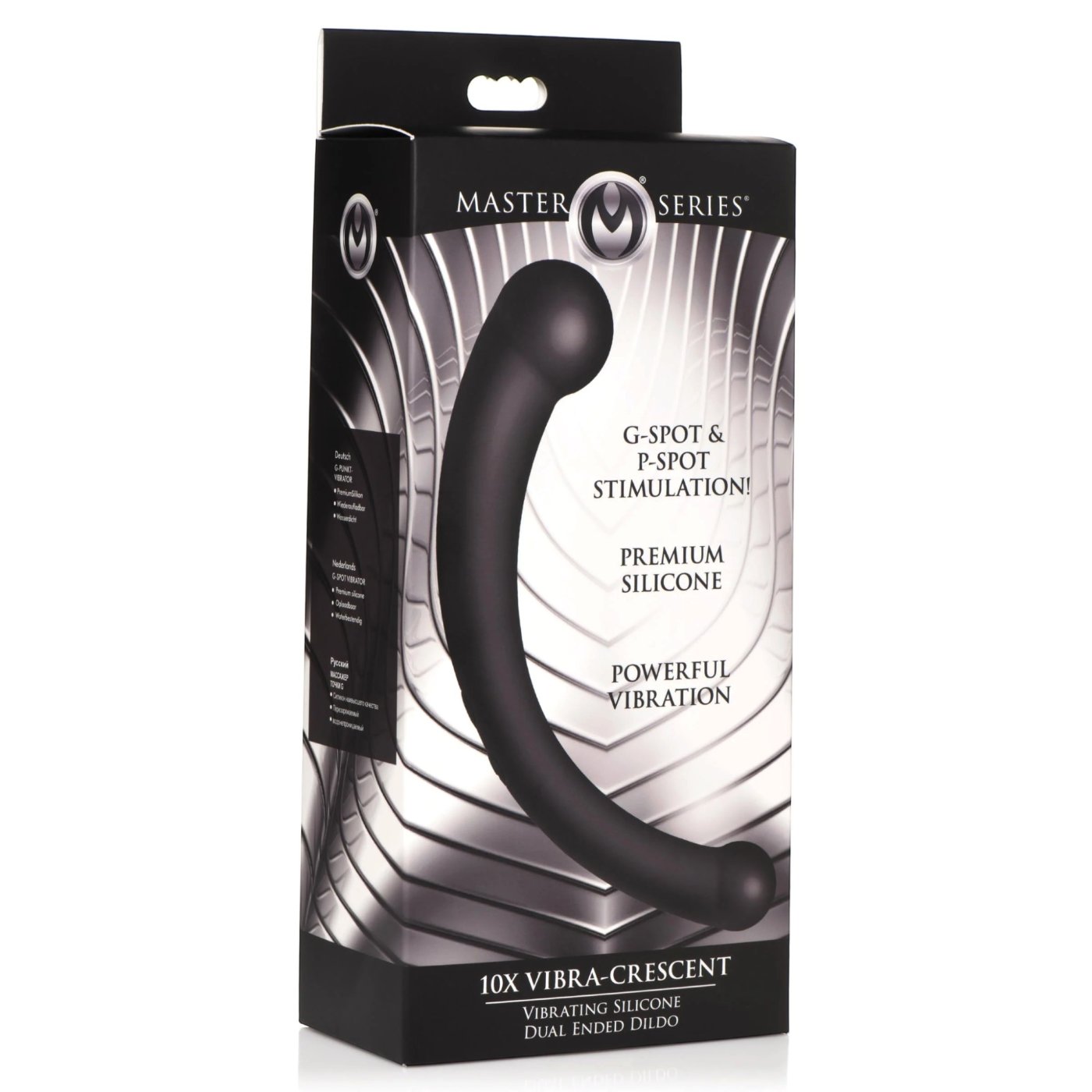 Master Series 10X Vibra-Crescent Vibrating Double Ended Dildo