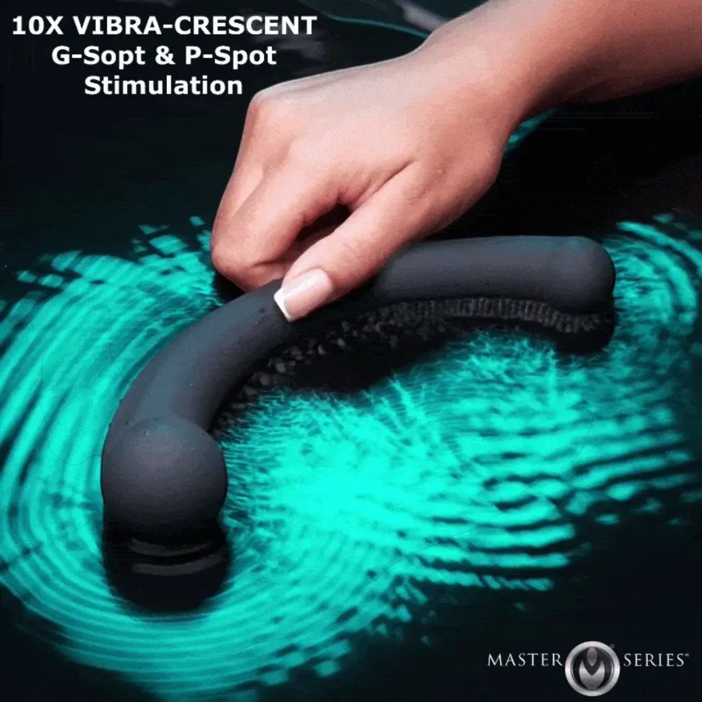 Master Series 10X Vibra-Crescent Vibrating Double Ended Dildo