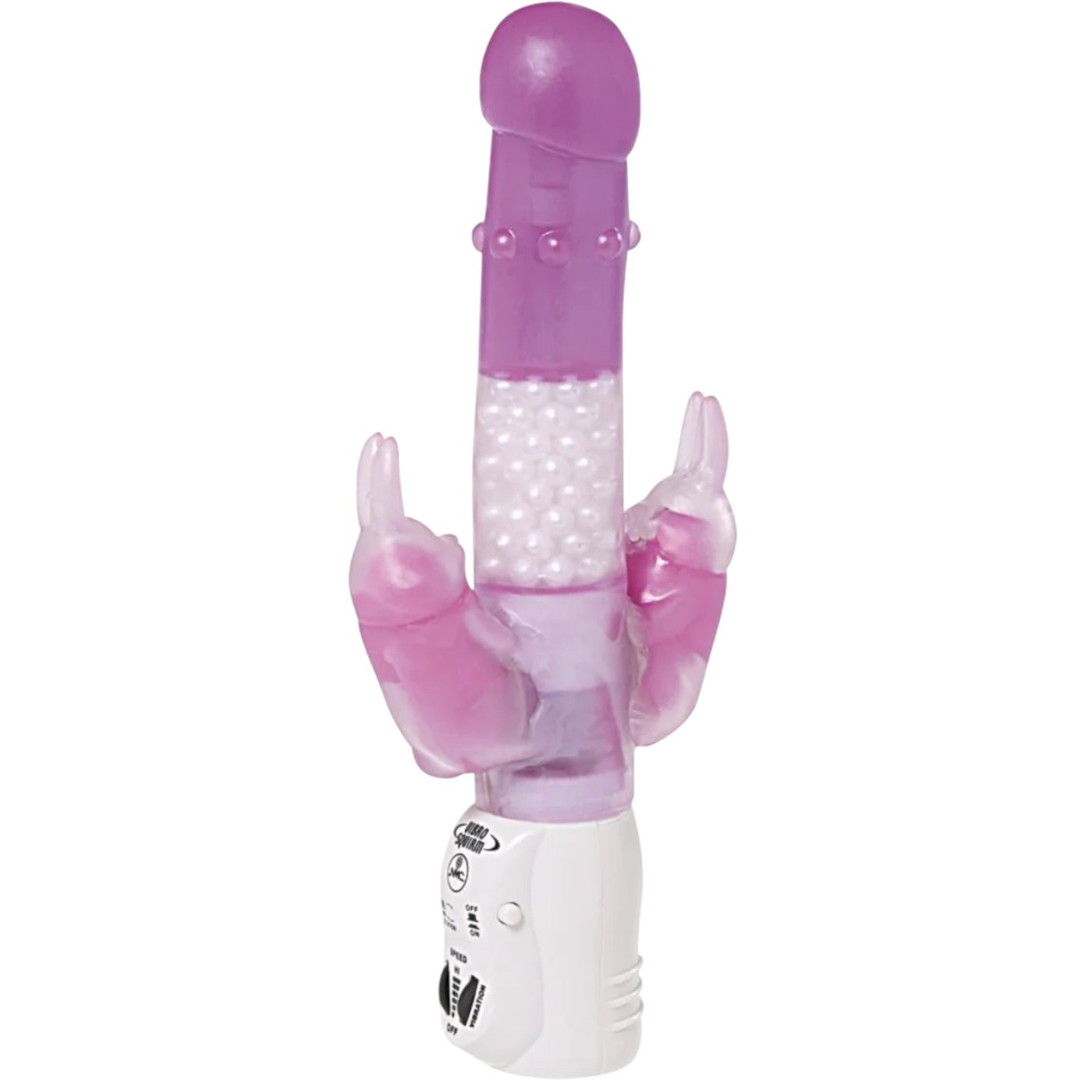 NMC Double Bunny 8-Inch Rotating Bead Rabbit Vibrator Purple