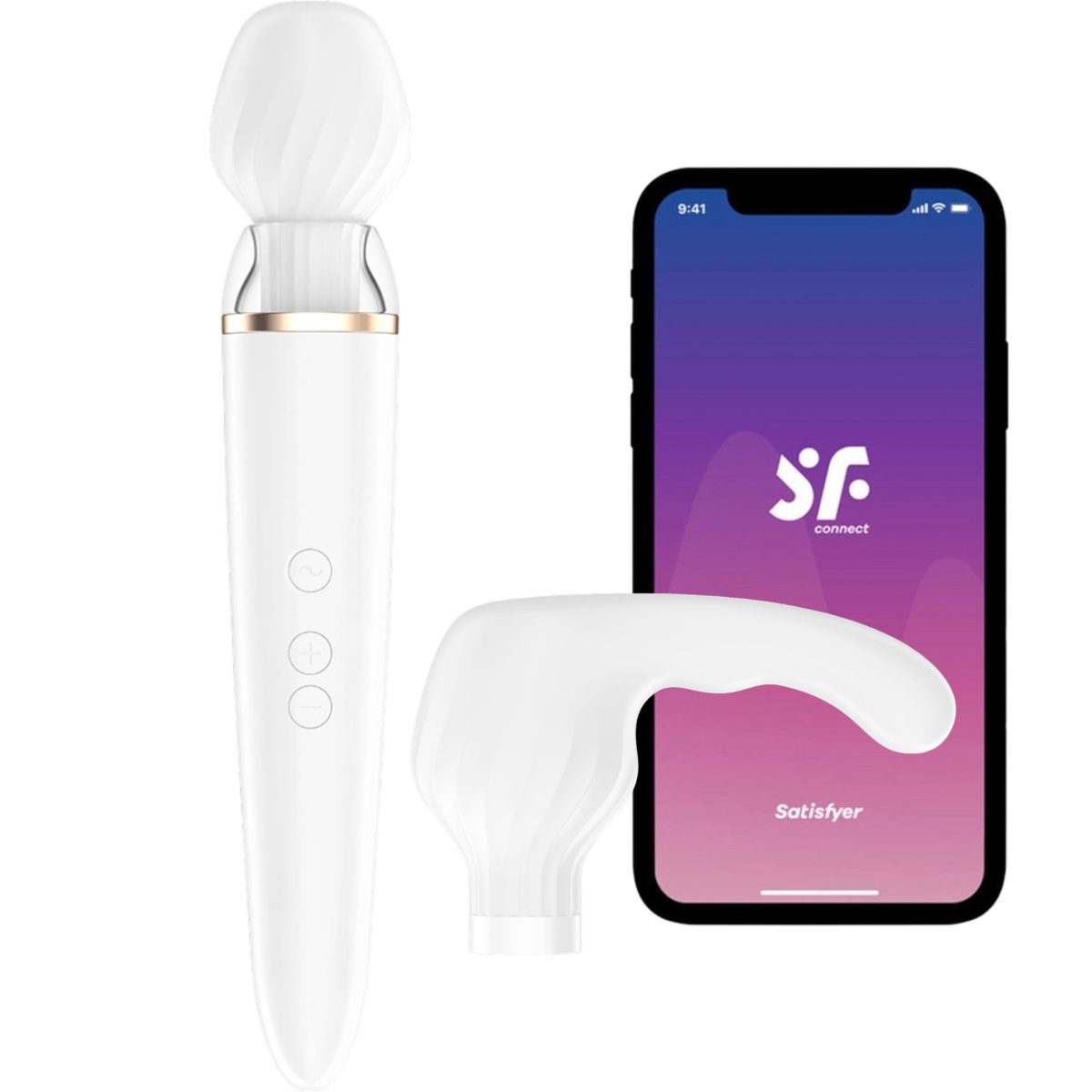Satisfyer Double Wand-er App Controlled Wand Vibrator White