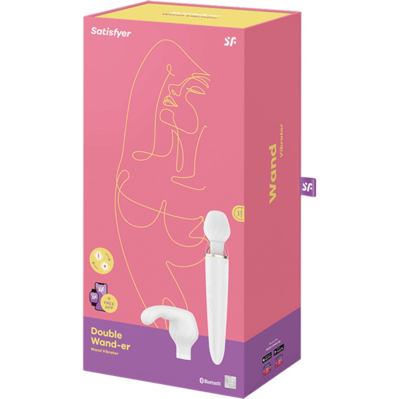 Satisfyer Double Wand-er App Controlled Wand Vibrator White