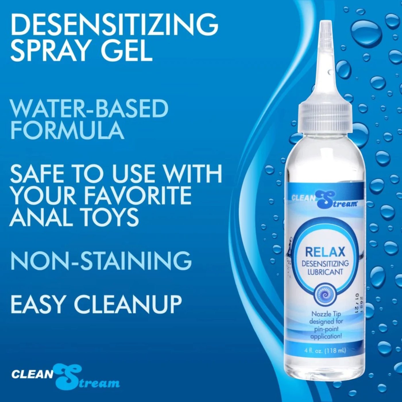 Clean Stream Relax Numbing Anal Lube with Nozzle 118ml