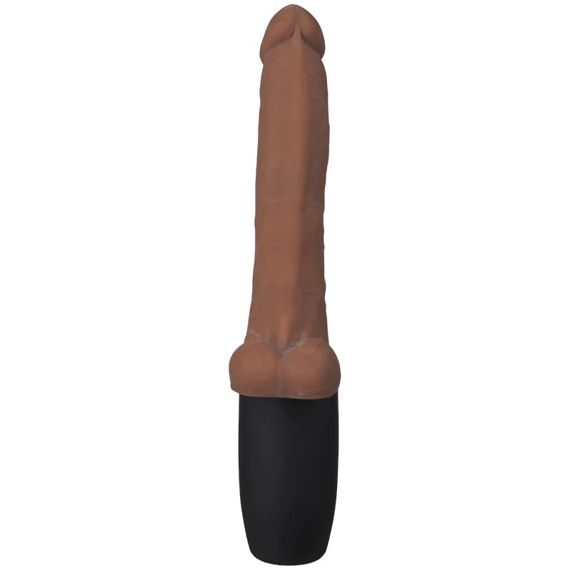 King Cock Thrusting Warming Realistic Vibrator 7.5 Inch Brown