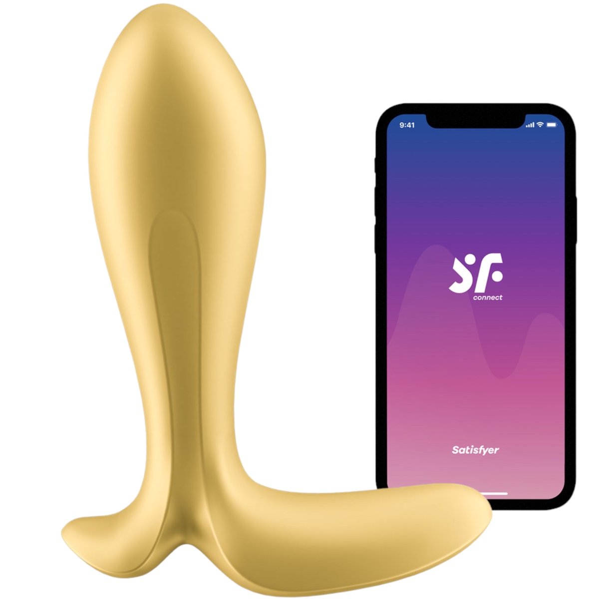 Satisfyer Intensity Plug App Controlled Rechargeable Vibrating Butt Plug Gold