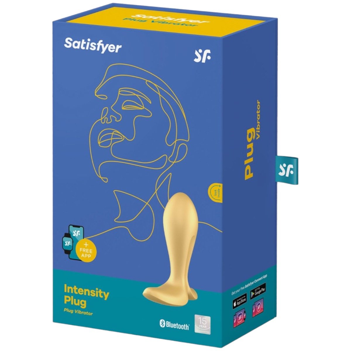 Satisfyer Intensity Plug App Controlled Rechargeable Vibrating Butt Plug Gold