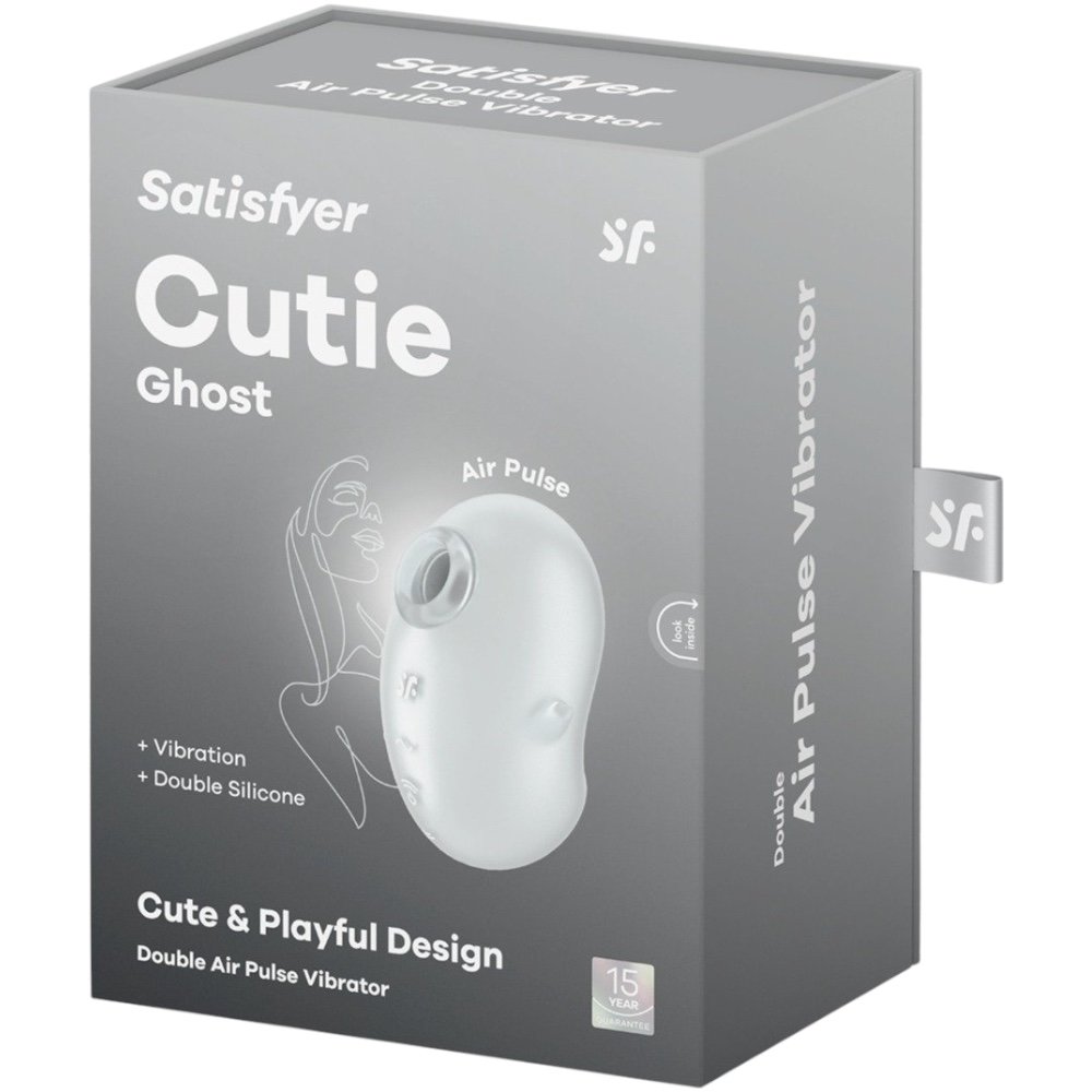 Satisfyer Cutie Ghost Double Air Pulse Rechargeable Clitoral Vibrator White