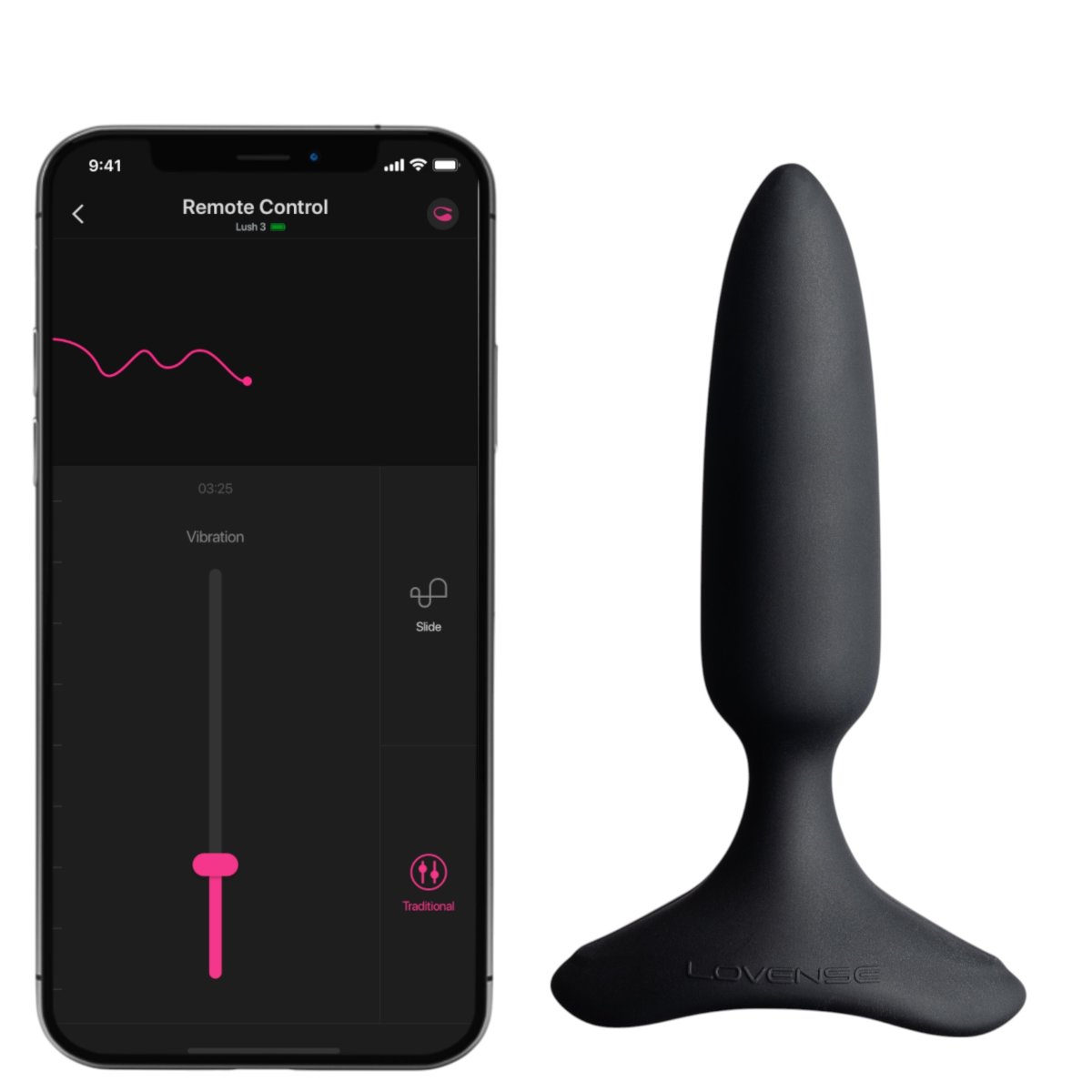 Lovense Hush 2 X-Small App-Controlled Rechargeable Vibrating Butt Plug 3.86 Inch
