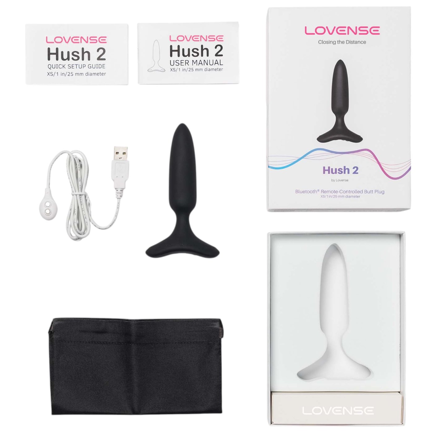 Lovense Hush 2 X-Small App-Controlled Rechargeable Vibrating Butt Plug 3.86 Inch