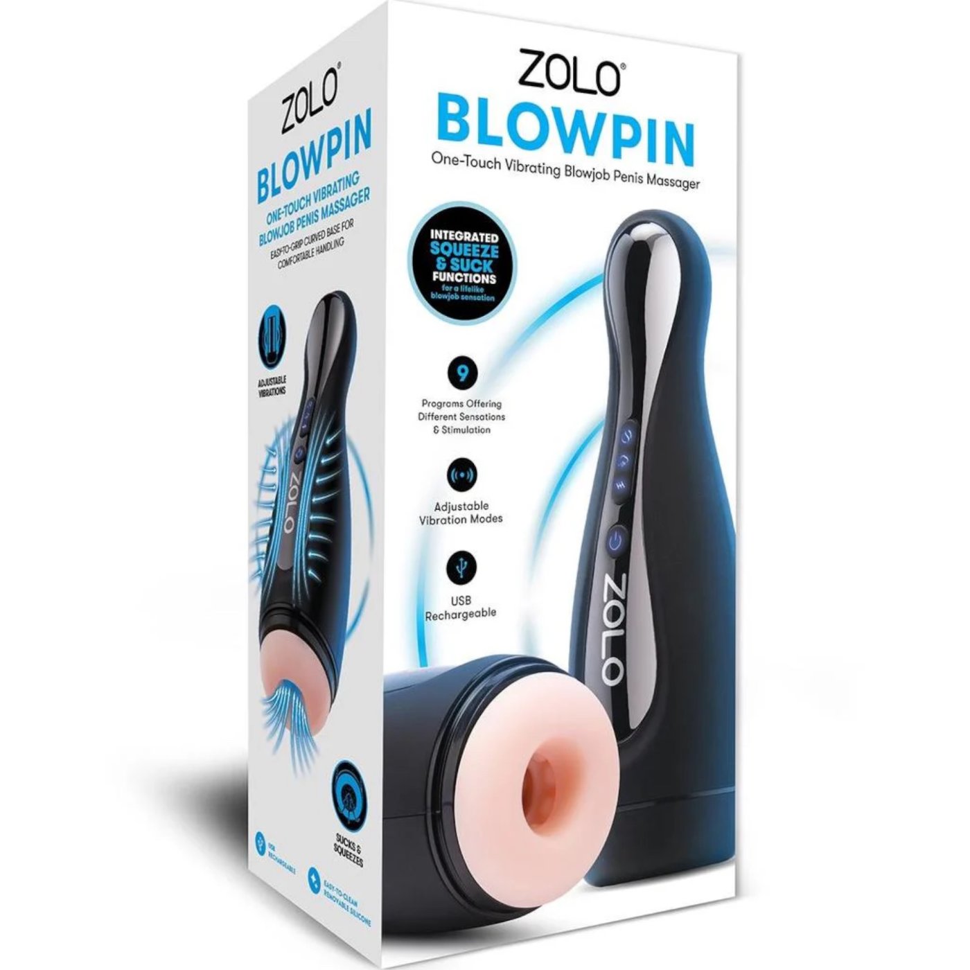 Zolo Blowpin One Touch Vibrating Blowjob Masturbator