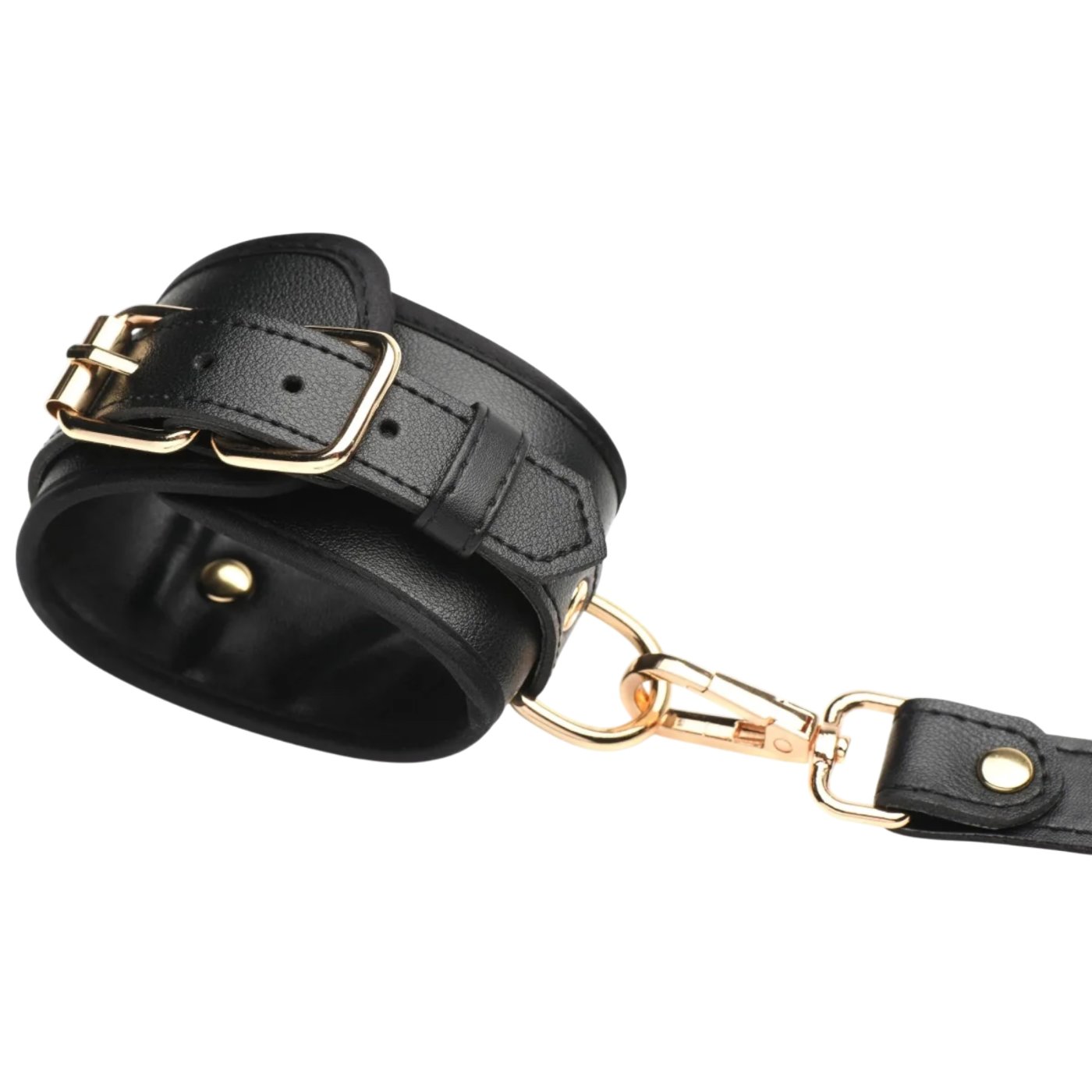 Strict Vegan Leather Bondage Harness with Cuffs Black