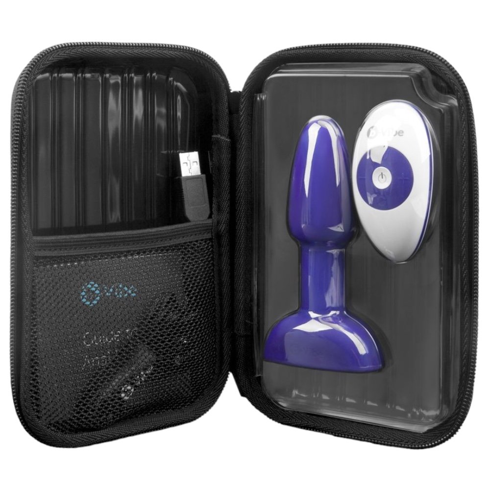 b-Vibe Rimming Petite Medium Remote Control Rechargeable Butt Plug Purple