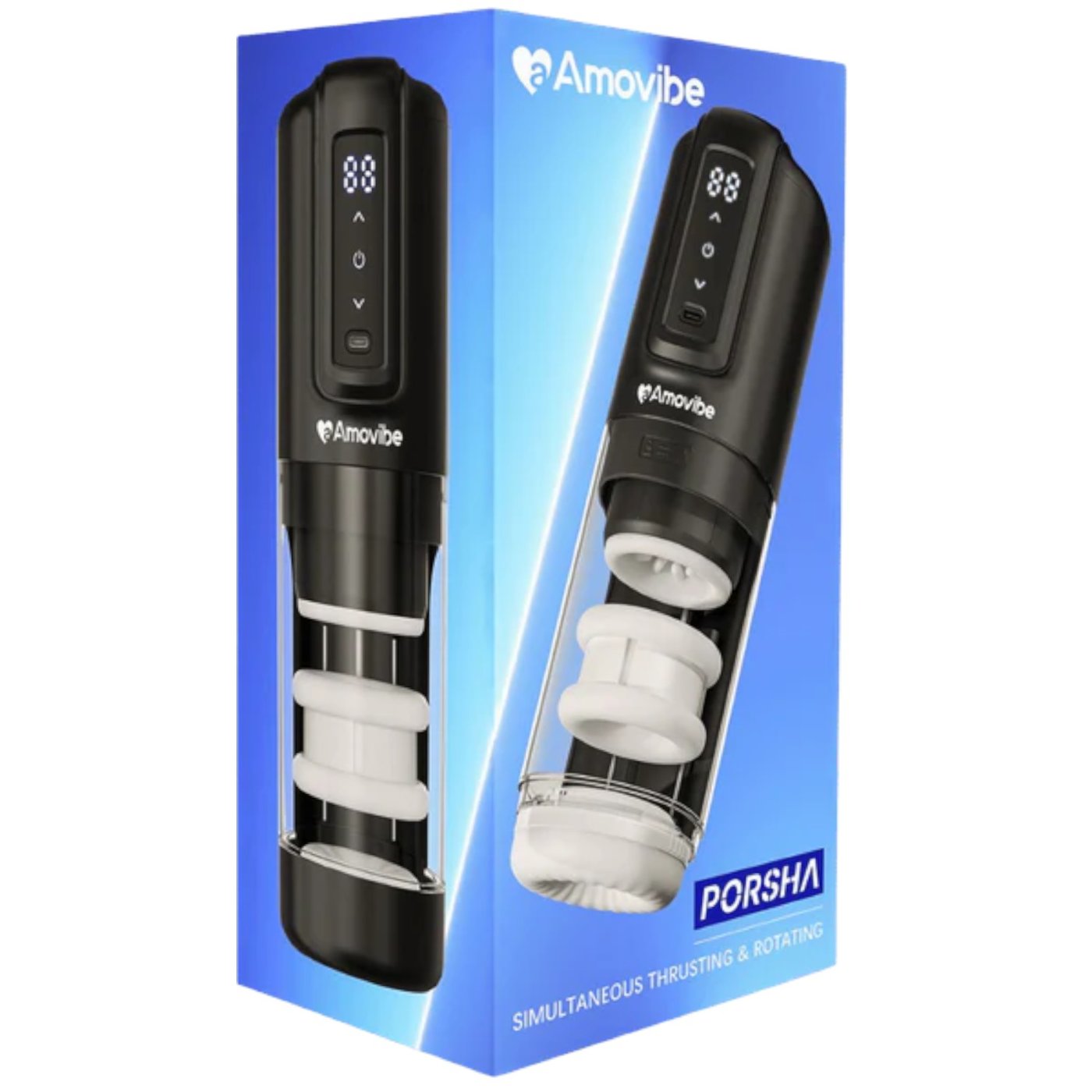 Amovibe Porsha Thrusting Rotating & Heating Automatic Male Masturbator