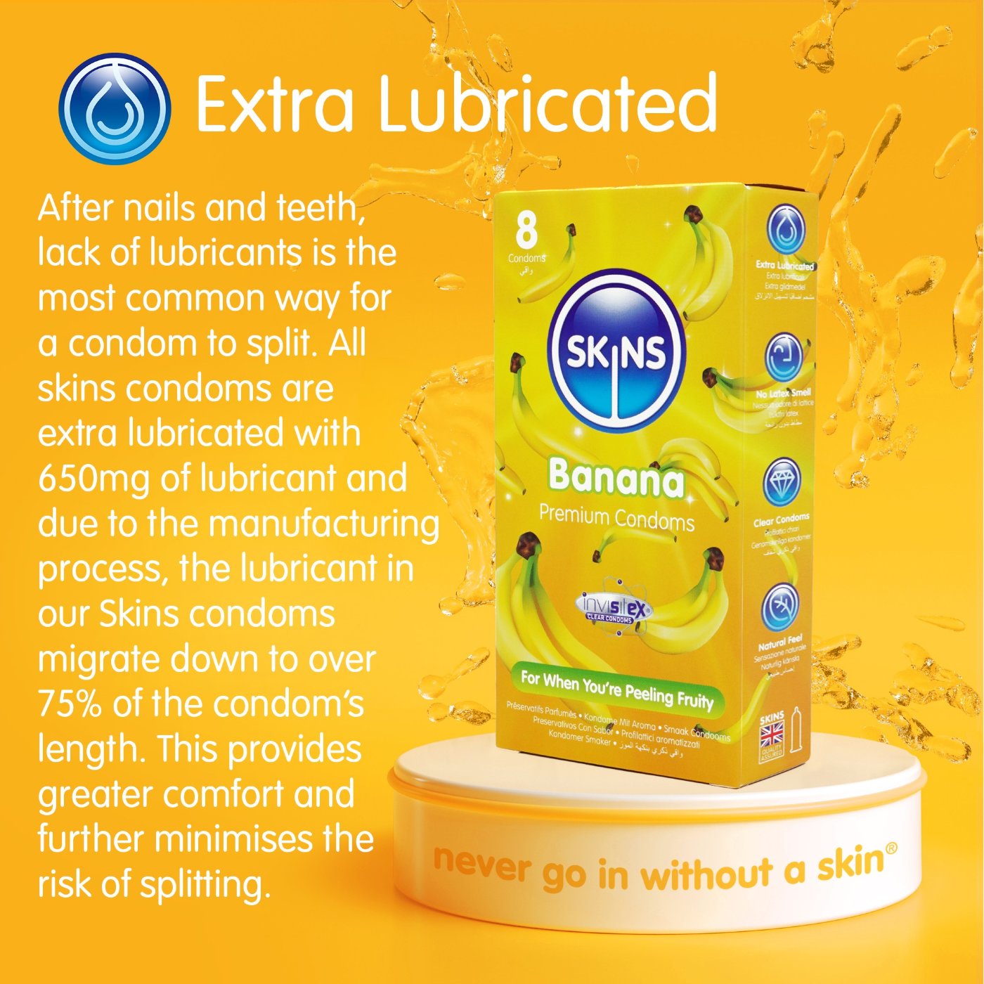 Skins Banana Premium Condoms (8 Pack)