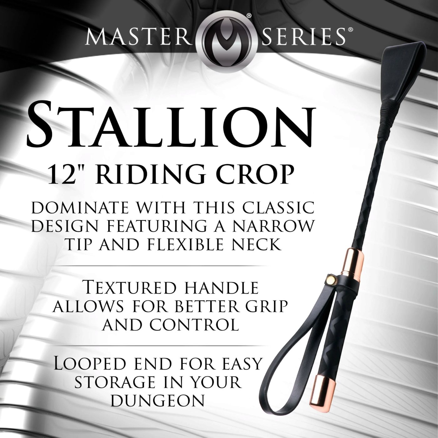 Master Series Stallion 12 Inch BDSM Riding Crop