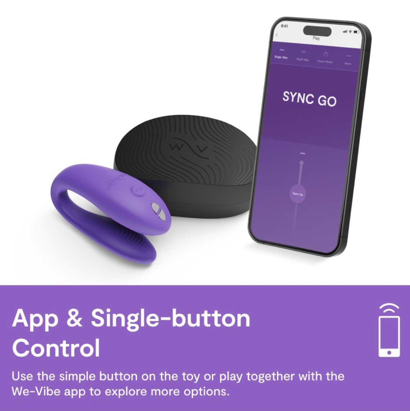 We-Vibe Sync Go App Controlled Rechargeable Couple's Vibrator