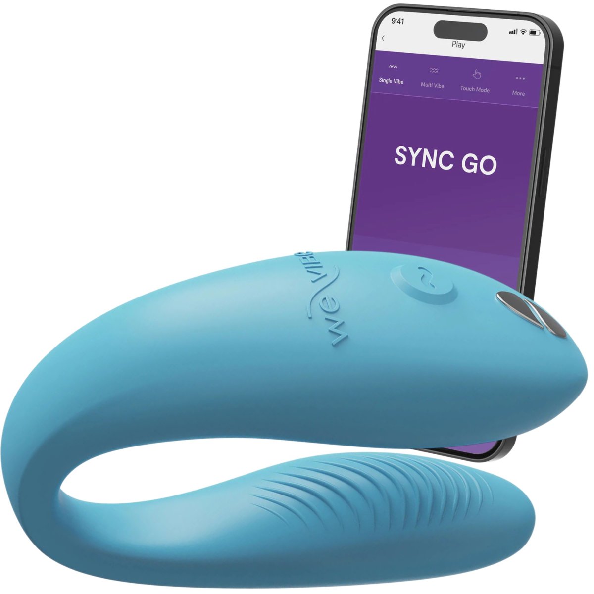 We-Vibe Sync Go App Controlled Rechargeable Couple’s Vibrator, Turquoise