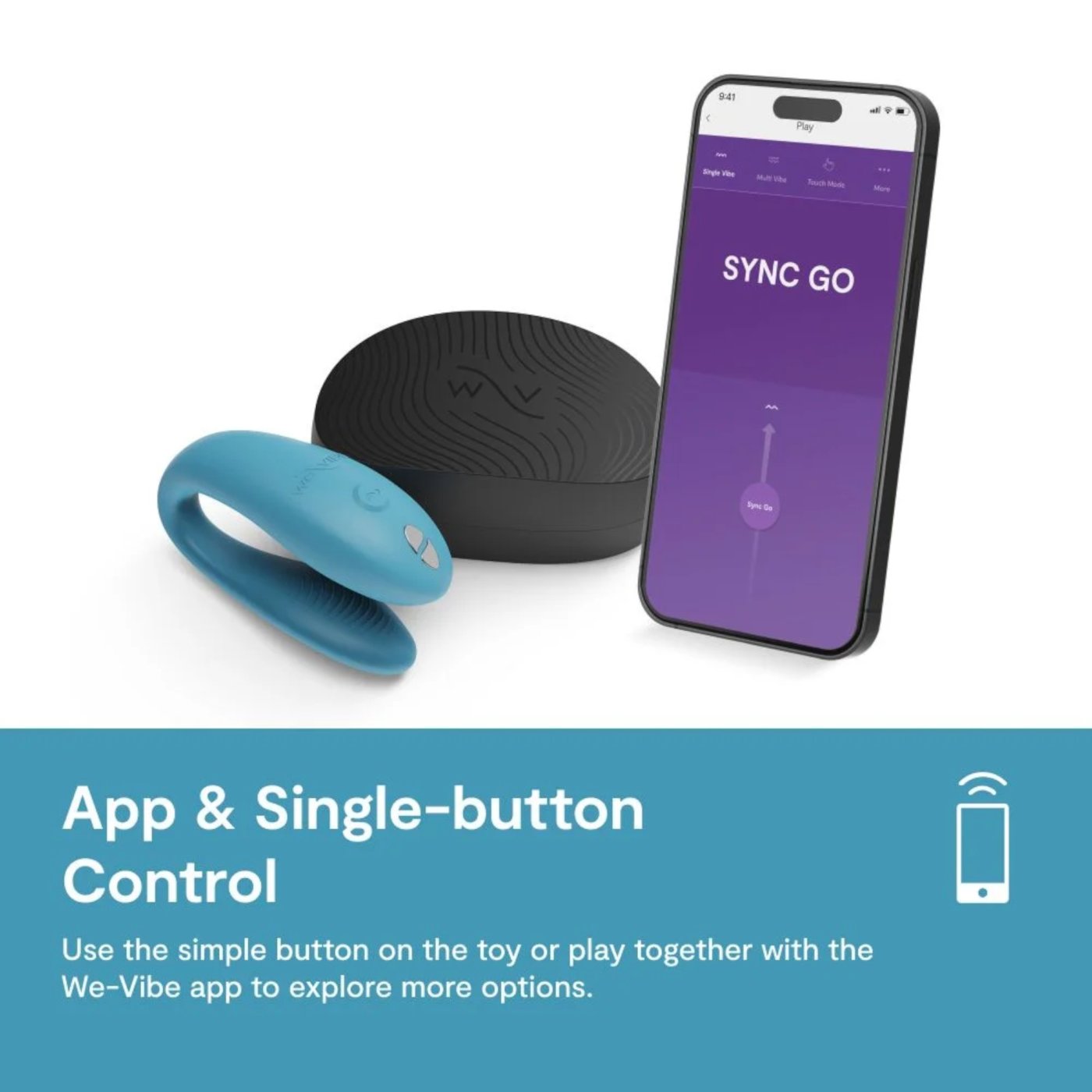 We-Vibe Sync Go App Controlled Rechargeable Couple's Vibrator